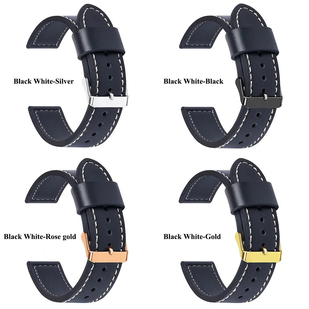 18mm 20mm 22mm 24mm Vintage Cowhide Leather Watch Strap Universal Bracelet for Men Women Replacement Accessories Sport WristBand