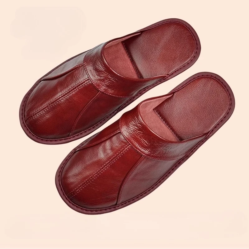 Men Slippers Summer Home Indoor Slippers Non Slip Lightweight Comfortable Flats Fashion Leather Shoes for Men Zapatos Para Mujer