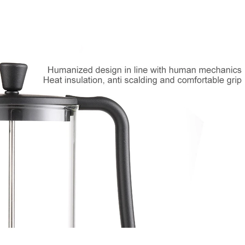 Smart-1000ML 1L 家庭用ハンドパンチポットシンプルな圧力ポットコーヒー醸造ポットフレンチフィルター茶醸造コーヒーポット