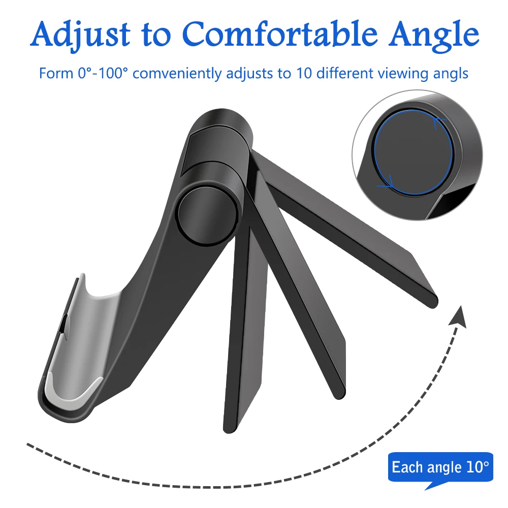Soporte de teléfono de escritorio Universal para iPhone, iPad, tableta ajustable, soporte de escritorio plegable para teléfono