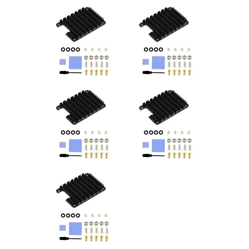 

5X CM4 Dedicated Aluminum Heatsink For Raspberry Pi Compute Module 4 With Thermal Pads Passive Cooling For CM4 Board
