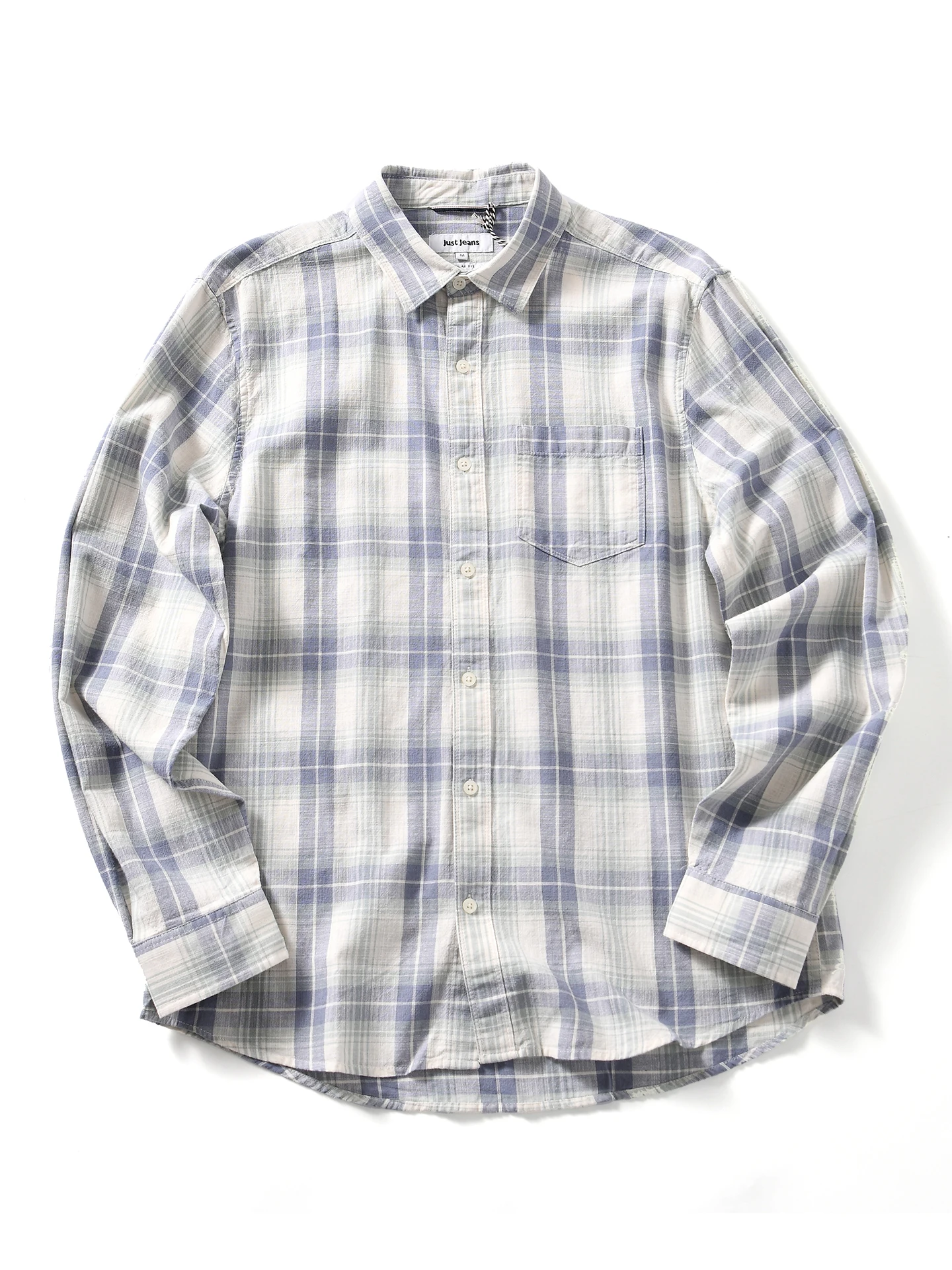 Men's Casual Cotton Plaid Shirt Spring Summer Breathable Loose Long Sleeve Comfortable Wear to Work Or Shopping Fashionable