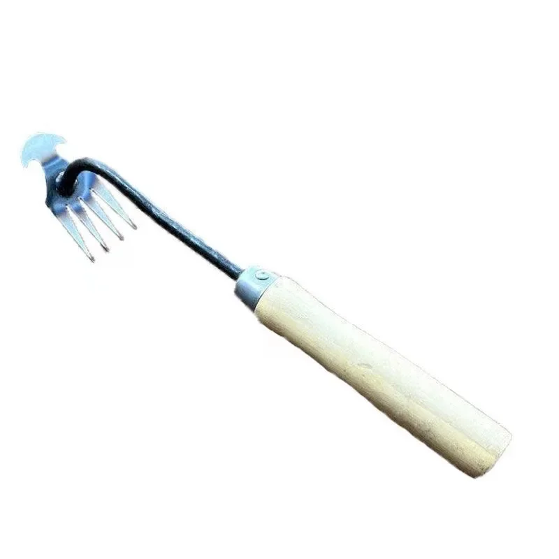 Artefacto de deshierbe, herramienta de deshierbe de acero, extractor de malezas de 4 dientes, herramienta de deshierbe de doble propósito, removedor