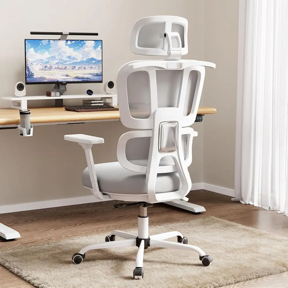 

Oice Chair Ergonomic Desk Chair with Lumbar Support and rest, Thick Cushion Mesh Computer Chair with Armrest and Lock, High Back