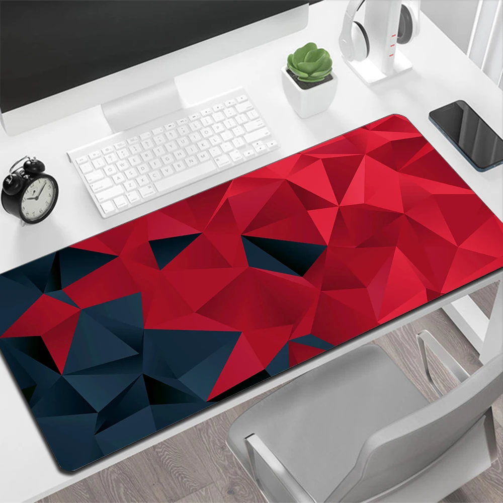 Black Red Geometric Design Gaming Mouse Pad Large Mouse Pad PC Gamer Computer Mouse Mat Big Mousepad Keyboard Desk Mat Mause Pad