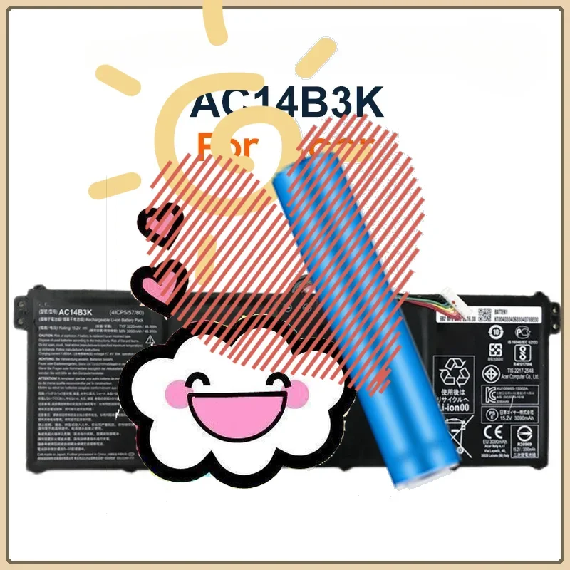 

3270 мАч AC14B3K Аккумулятор для ноутбука Acer Aspire R5-571T R5-571TG S14 CB3-511 Swift3 SF314-51 R 11 R3-131T S14 15,2 В Запчасти для ноутбука
