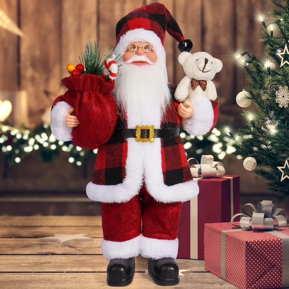 

Home Decoration Santa Claus Decorations 12 Inches Standing Santa Claus Santa Claus Doll Cute Christmas Supplies
