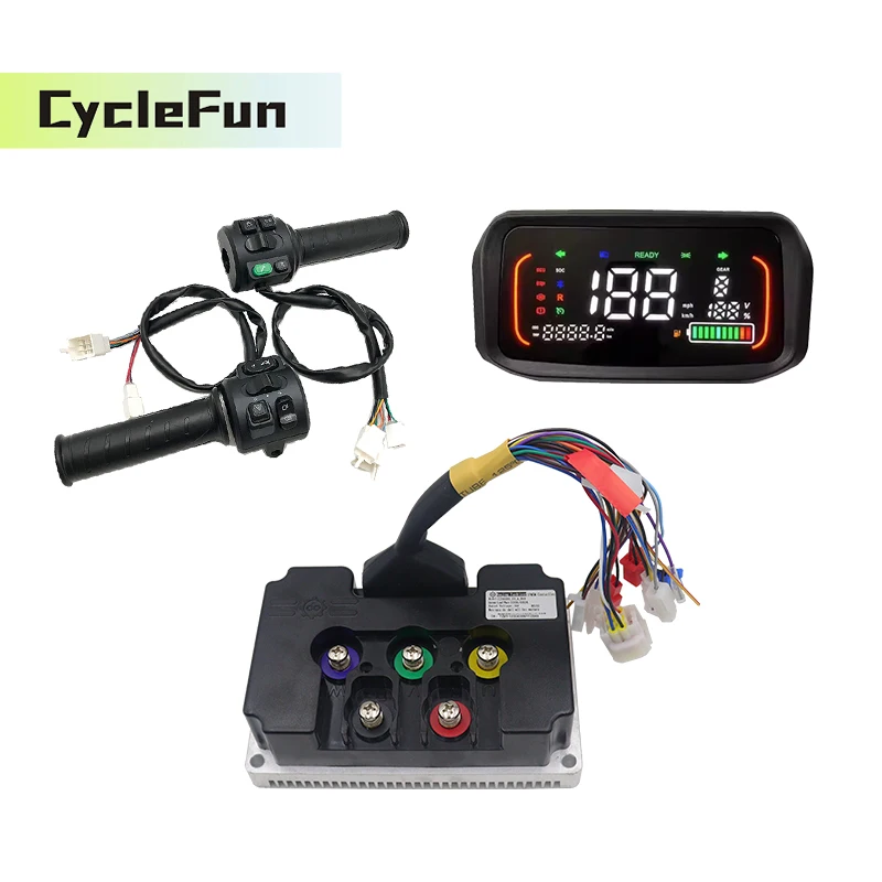 

Контроллер синусоидального тока FarDriver Phase 450A ND72450 48В-72В с дисплеем N7 и ручкой газа T08 для электромотоциклов и скутеров мощностью 3-5 кВт