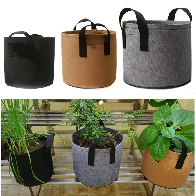 2 5 7 10 Gallon Grow Bags Fruit Potato Tomato Fabric Flower Pots Planting Home Garden Tools for Outdoor Plants D4