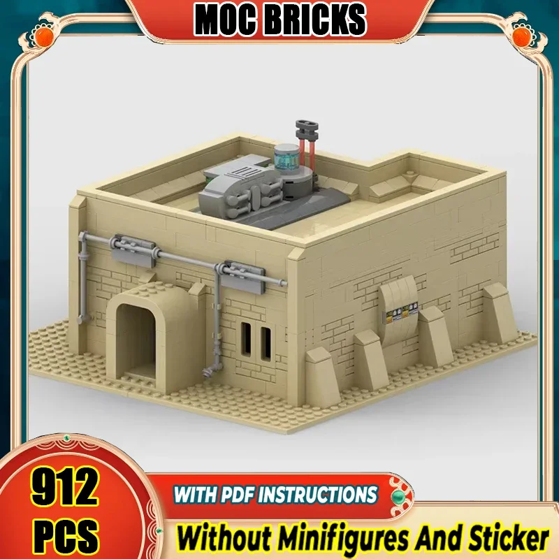 

Модель звездного фильма Moc, строительные кирпичи, сценарий пустыни, рынок, часть 02, технологический модульный блок, подарок, Рождественская игрушка, набор «сделай сам», сборка