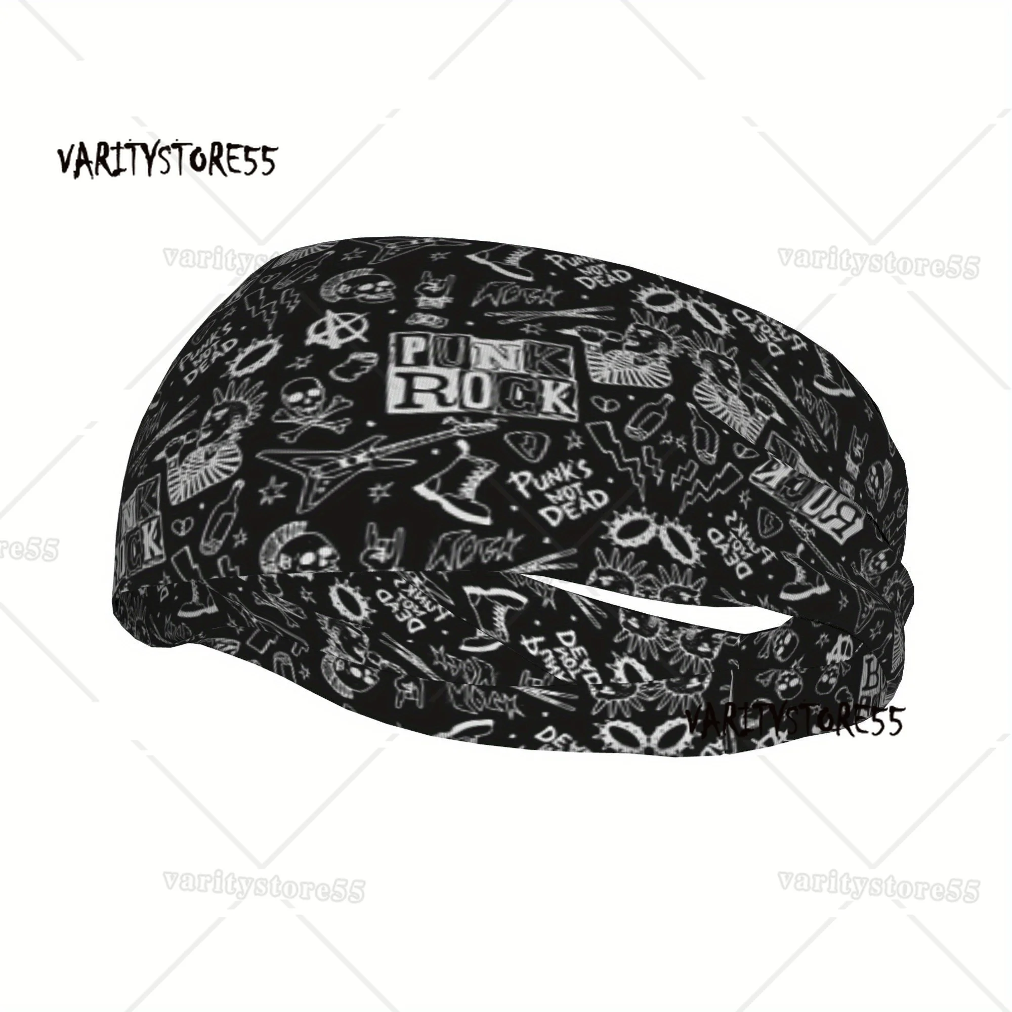 

Sports Headband Punk Rock for Men Wome Reused Washed Mens Headband Sweat Bands for Running Yoga Fitness Workout