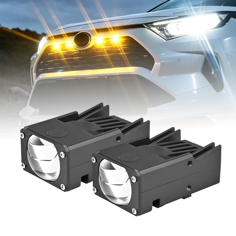 Car Accessories 40W 4000LM Middle Net LED Grille Light White Color 6000k Led Projector Lens Innovative Lights for Cars