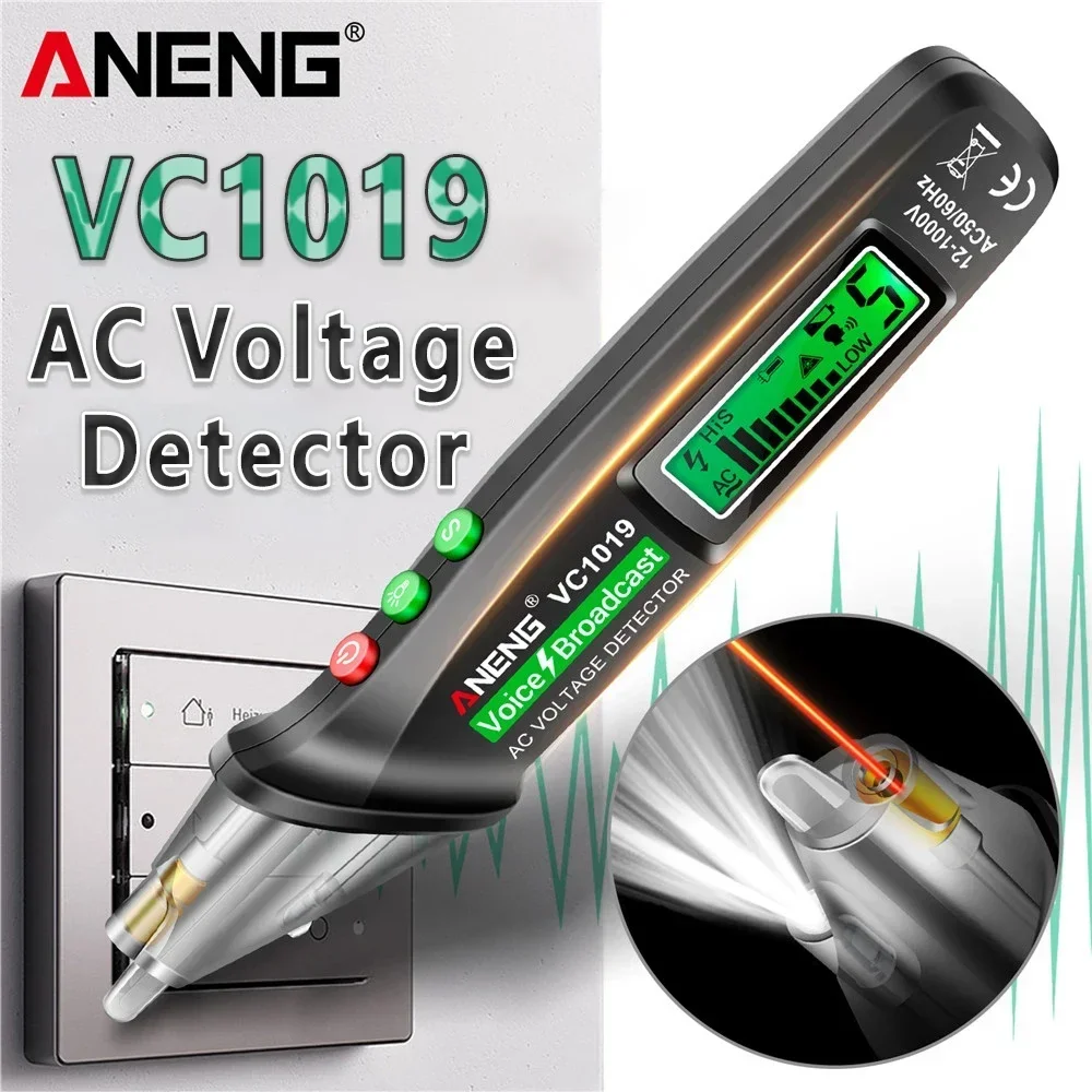 

ANENG VD1019 Voltage Tester Pen Circuit Breaker Finder VC1019 Voice Broadcast Detector Voltage Wire Infrared Sensor electrician