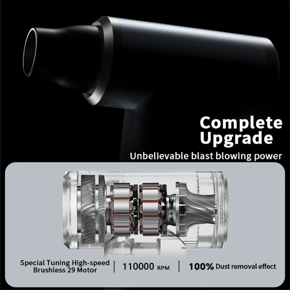 

Электрическая воздушная тряпка 110000PRM, бесщеточный двигатель, портативный воздуходувка, 2000 мАч, ручной пылеочиститель для очистки электрических устройств