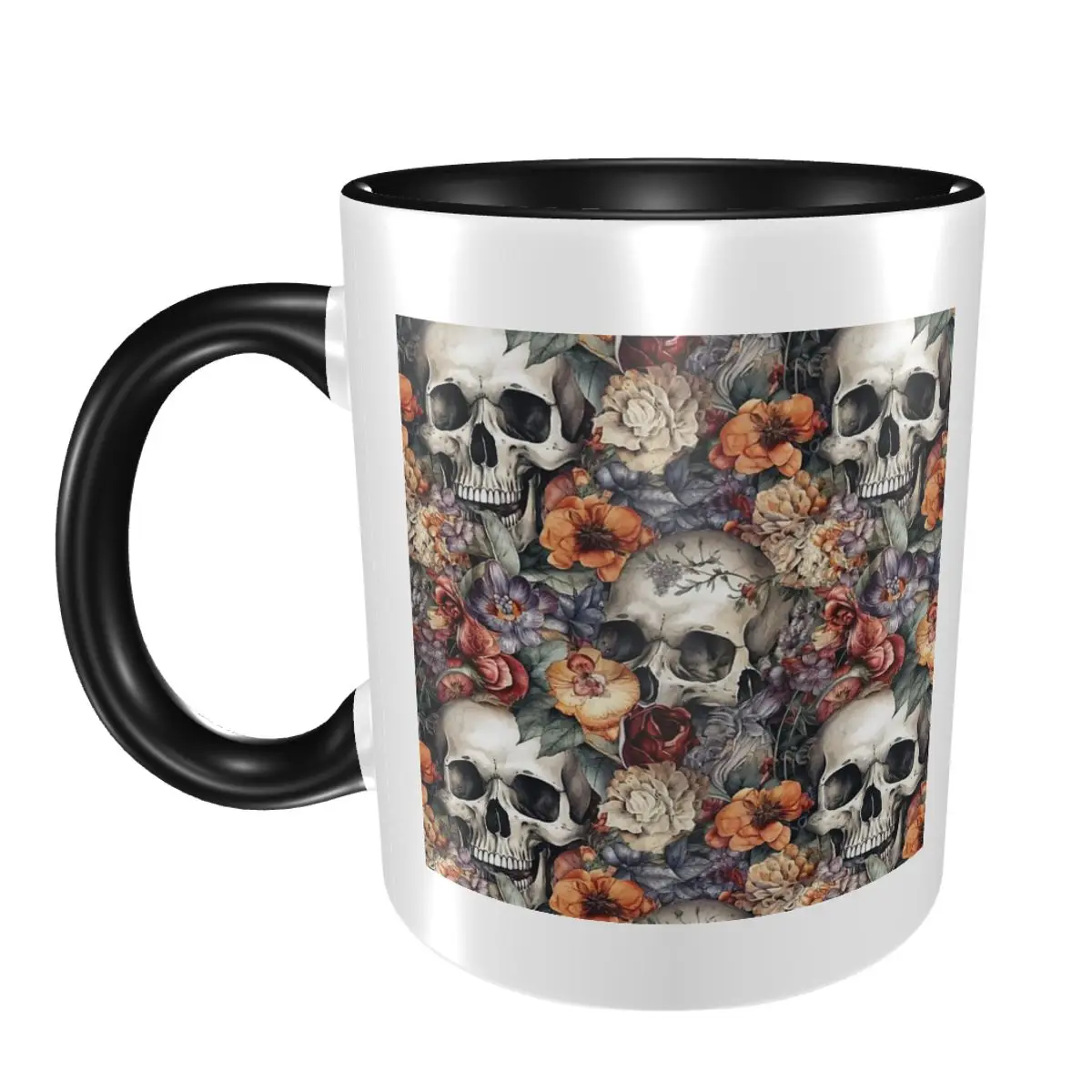 

Винтажная кружка с цветочным принтом и розами, забавные керамические кофейные чашки, чайные кружки, чашка для молока, посуда для напитков, подарок для женщины и мужчины