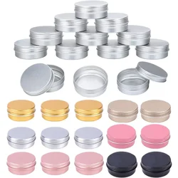 30Pcs Colored 5g-60g Aluminum Tin Jars Refillable Metal Cosmetic Jar Lip Balm Cans Tea Storage Pots Makeup Travel Containers