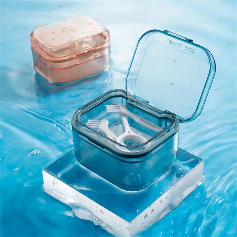 

Newest Multi-function Braces Storage Box Orthodontic Denture Retainer Soaking Container Partial Teeth Cleaning Case