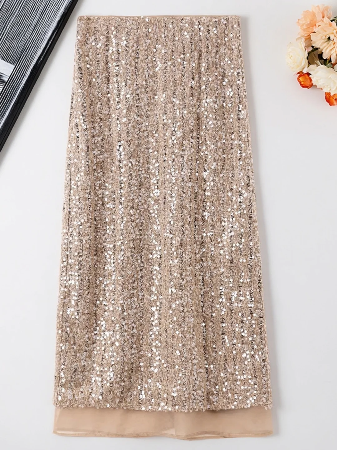 

Элегантная прямая юбка-труба с пайетками и эластичной талией, в горошек, с запахом, облегающая, для весенней моды