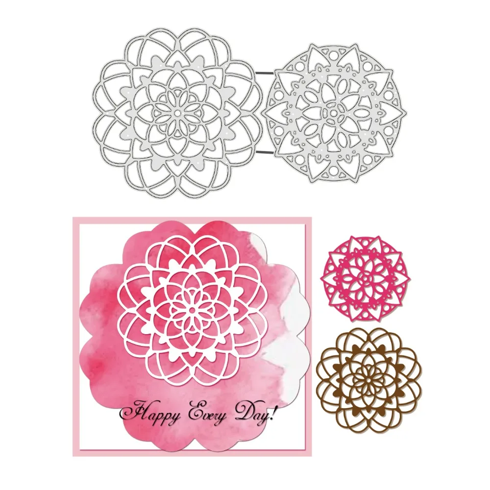 1pc Mandala Thema Carbon Stahl Schneiden Stirbt Schablonen für Scrapbooking Fotoalbum Dekorative Präge Papier Karte Blume