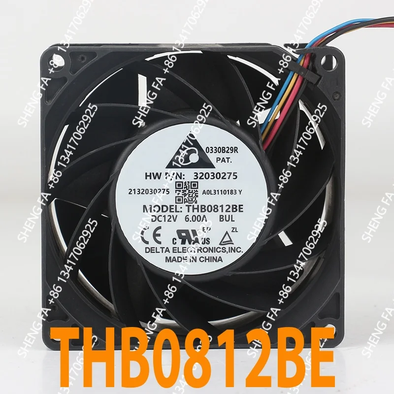 AC EC 8038 80X80X38MM 8CM Delta 5V 24V 48V DC 12V 6.00A Violent supercharging Large air volume High speed THB0812BE cooling fan