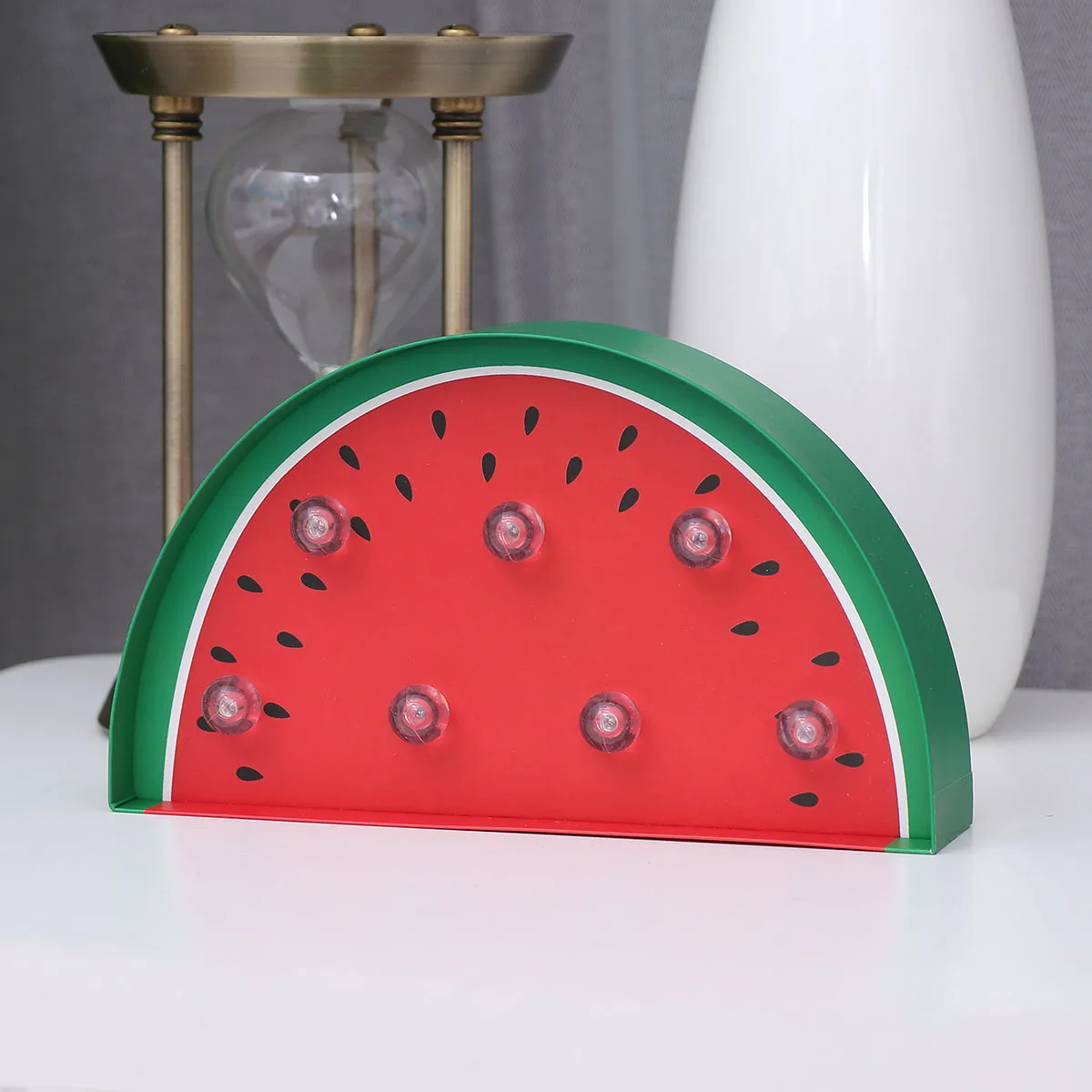 

Watermelon Decorative LED Lamp Shaped Birthday Party Lights Indoor Fruit Themed Night Light Soft Glow Table Lamps