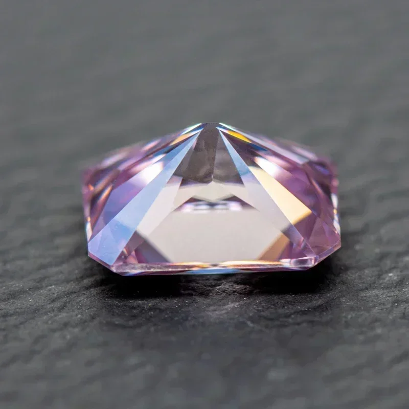 Moissanite Stone Radiant Cut Light Purple Color VVS1 with GRA Certificate for Gemstone Charms Beads Top Jewelry Making Materials