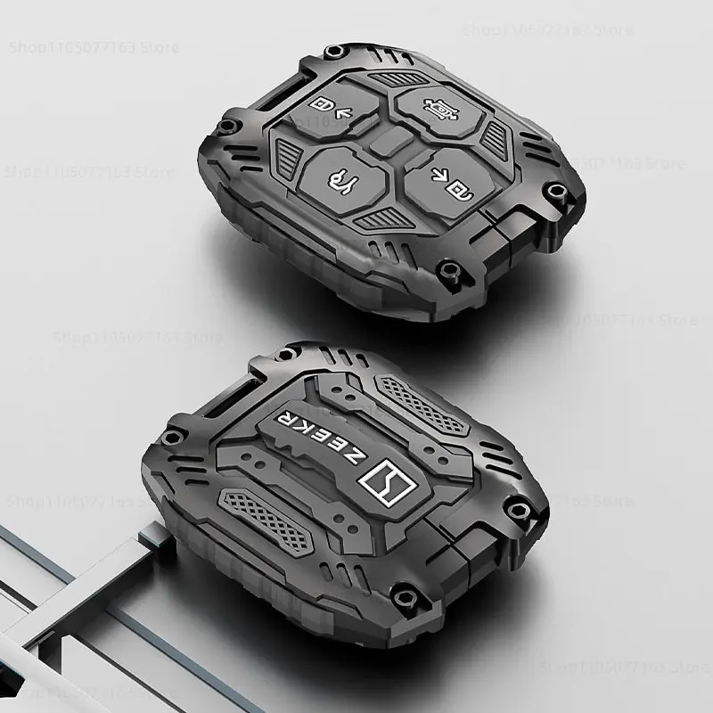 For Geely Zeekr 7X/001/X 007GT/009/MIX Keychain Leather Metal Key Holder Case Interior Key Shell Ring Car Accessories Pendant