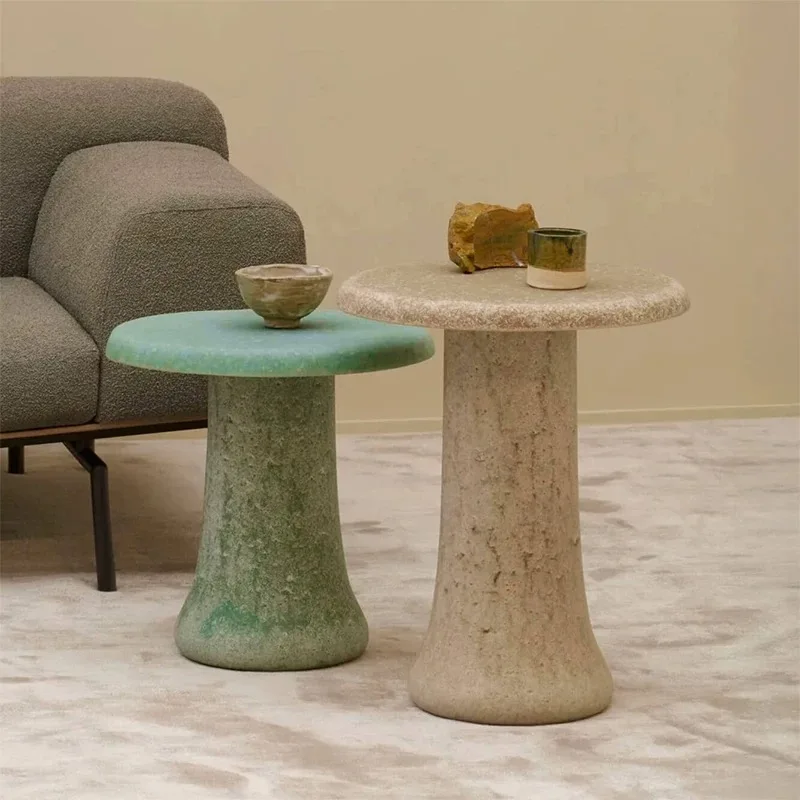 #Modern Round Coffee Side Table Set Fiberglass Sofa Corner Table Corrosion Resistant Apartment Office General Use Home Furniture