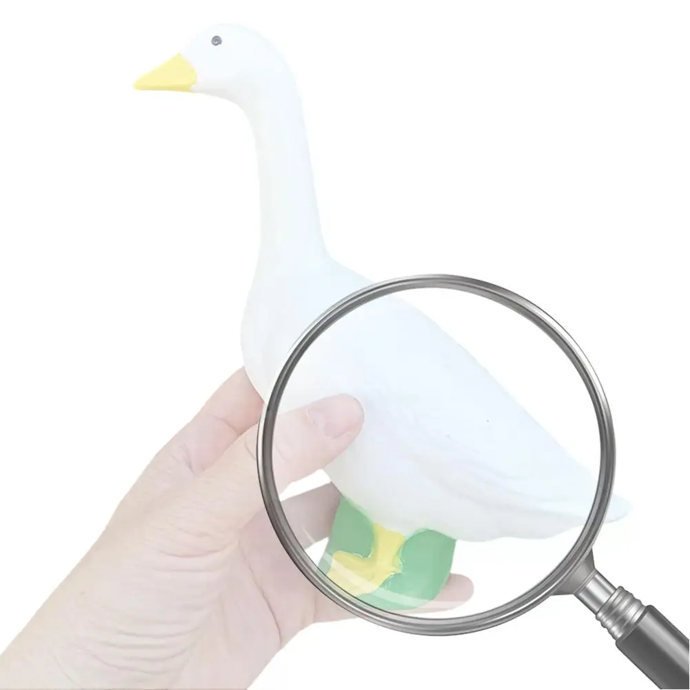 18cm Large White Goose Statue Ornament Resin Simulation Goose Yard Decoration Cute White Goose Sculpture for Home Garden Decor