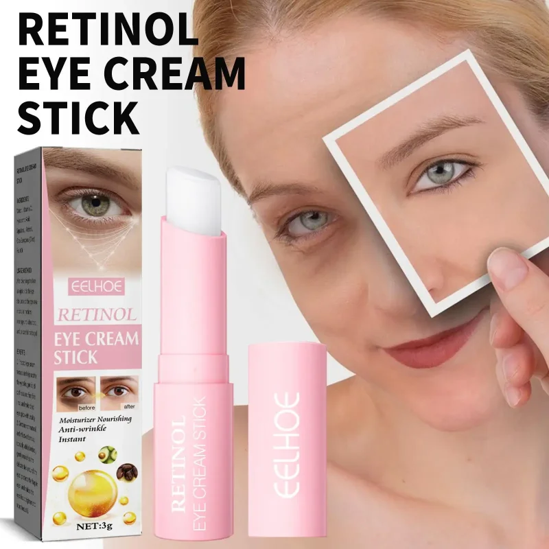 Retinol Hidratante Eye Cream, Bálsamo Anti-Rugas, Anti-Puffiness Stick, Remover Círculos Escuros, Bolsas Olho, Beleza, Saúde