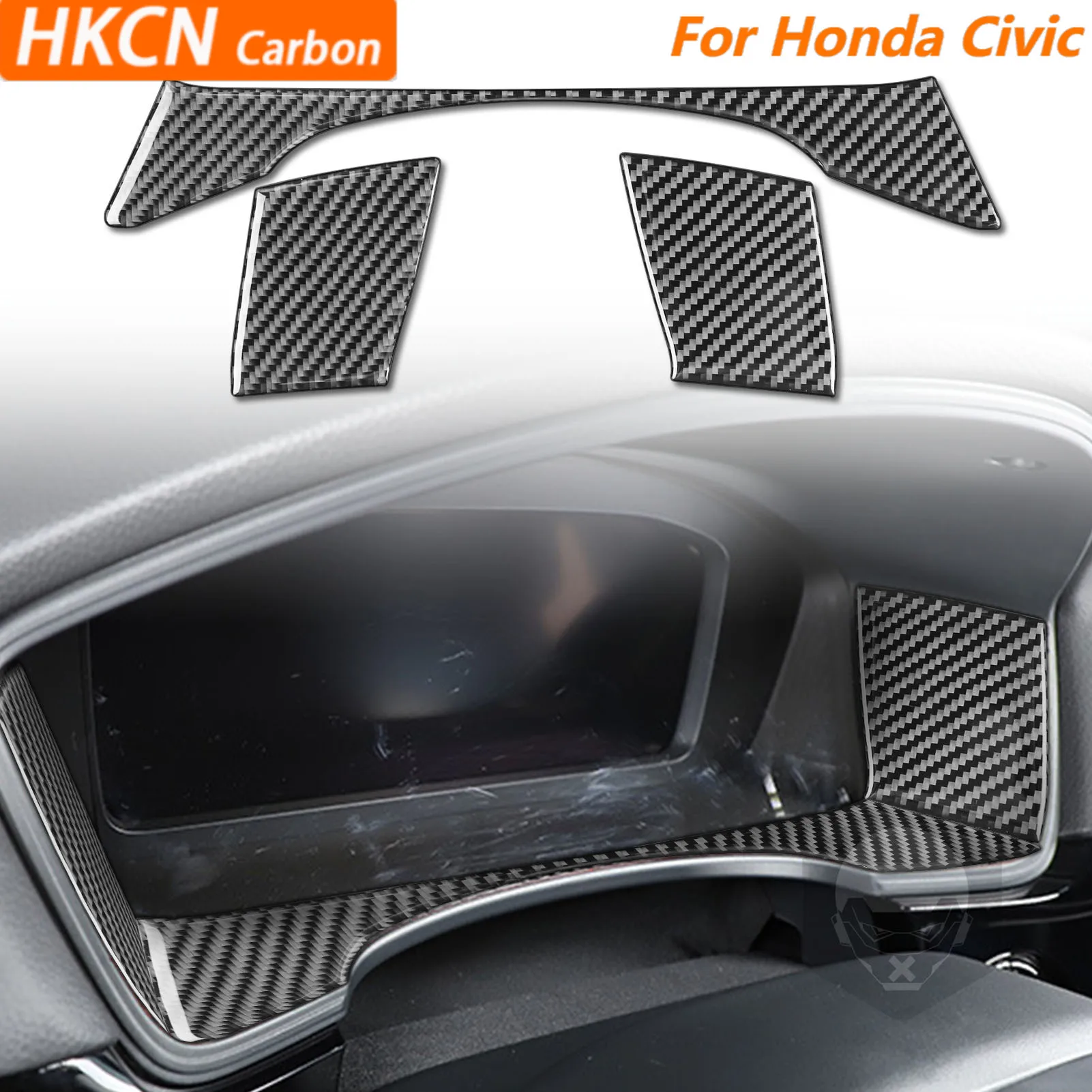 

For Honda Civic 2022—2025 Car Accessories Carbon Fiber Dashboard Speedometer Panel Interior Cover Trim Modification Sticker