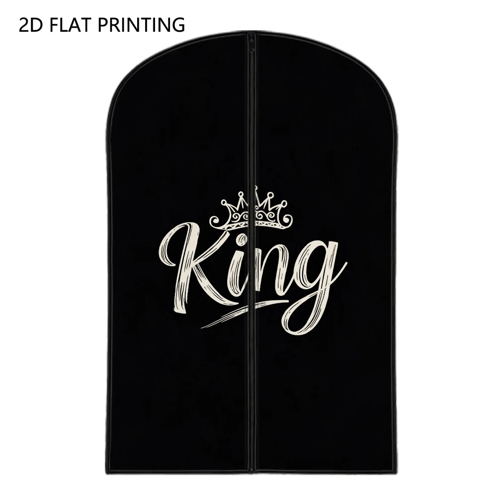1pc king crown letter Compressed Dust Cover Clothes Compression Hanging Storage Bag Household Wardrobe Organizer