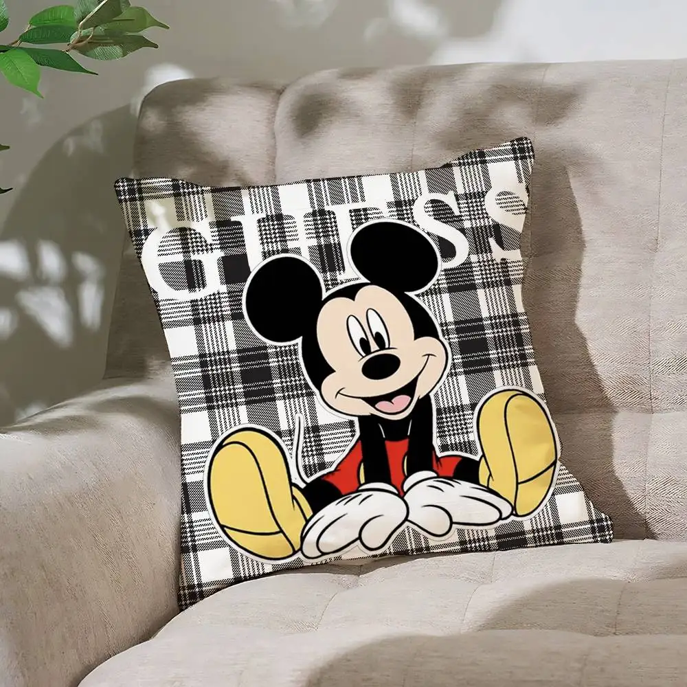 C-Disney M-Mickey Minnie G-GueSs كيس وسادة غطاء الوسادة لينة لطيف رمي كيس وسادة لسيارة أريكة المخدة البوليستر مع