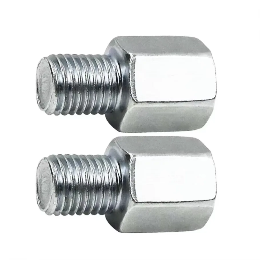 Motorcycle 8MM M8 10MM M10 Rearview Mirrors Adapters Right Hand Thread Clockwise Anti-clock Conversion Bolt Screws Silver