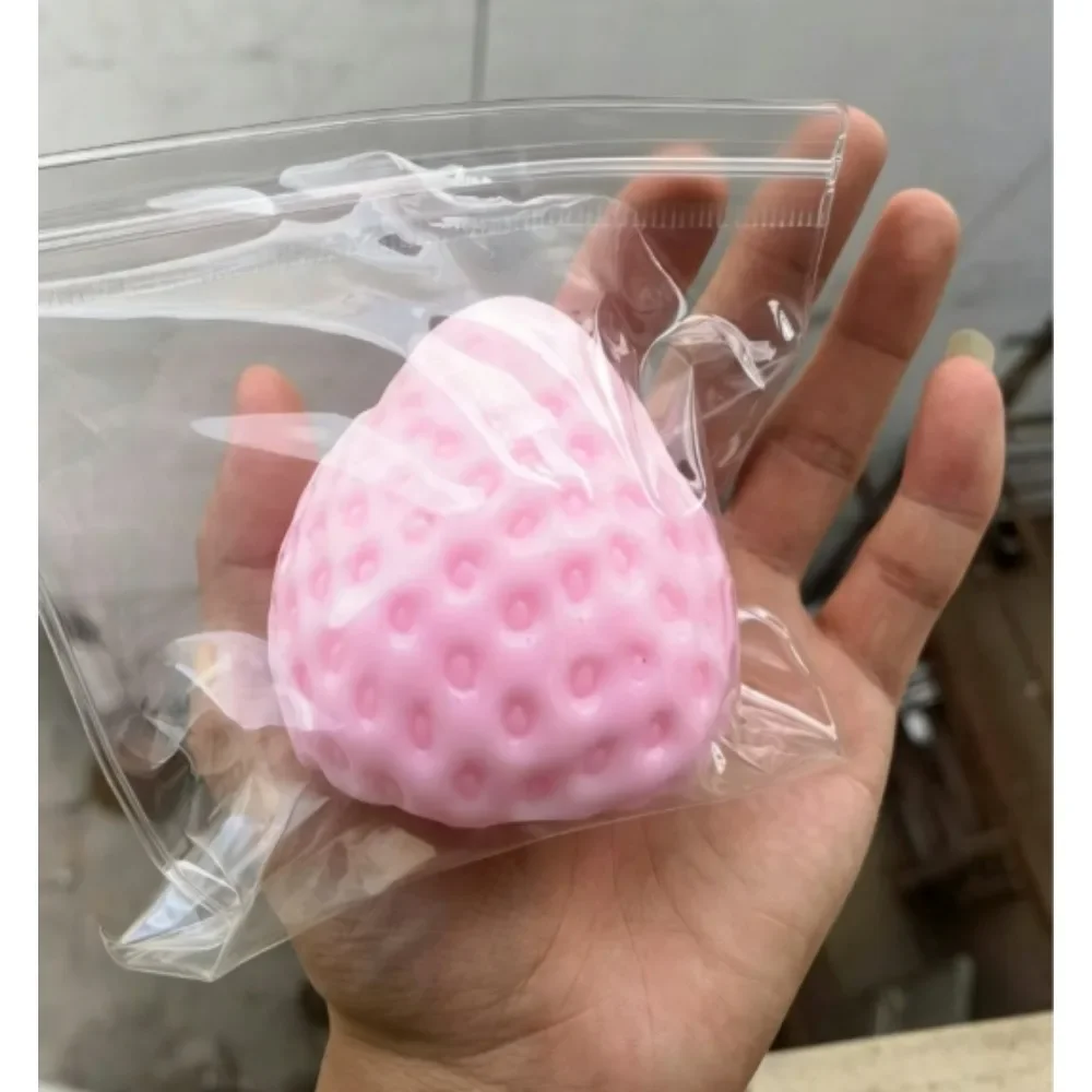 Squishy Big Strawberry Squeeze Toy Soft Pinch Fruit Pop Fidget Toys Party Entertainment Games Halloween Christmas Gift view 4