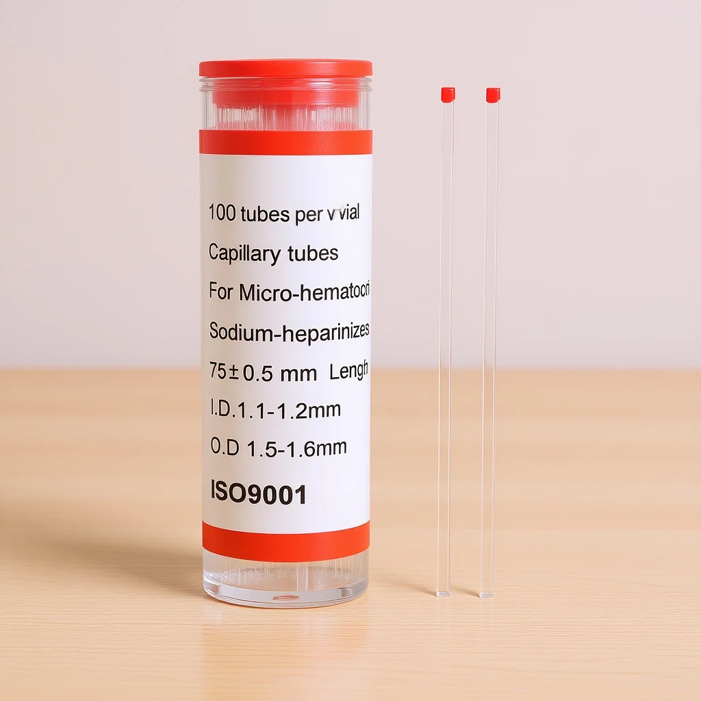 

75Mm Glass Capillary Tube Borosilicate Micro Hematocrit Tubing Heparinized Blood Sample Lab Use Melting Point Test