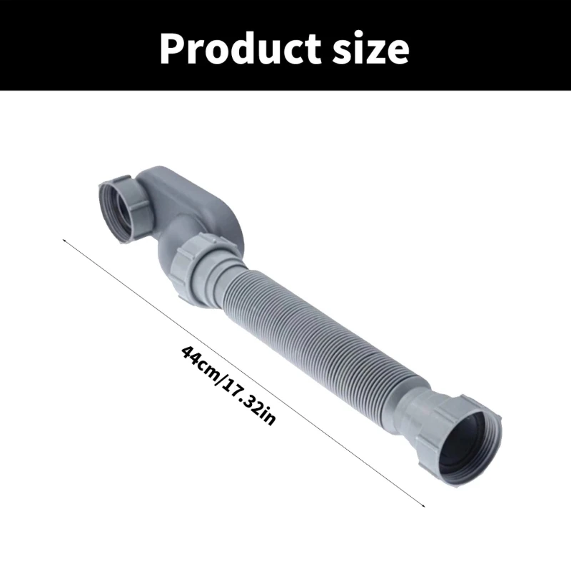 ABS-Abflussrohr, Dusch-Abflussrohr, einfache Befestigung, ABS-Siphon, Badewannen-Abflussrohr, einfach zu verwenden