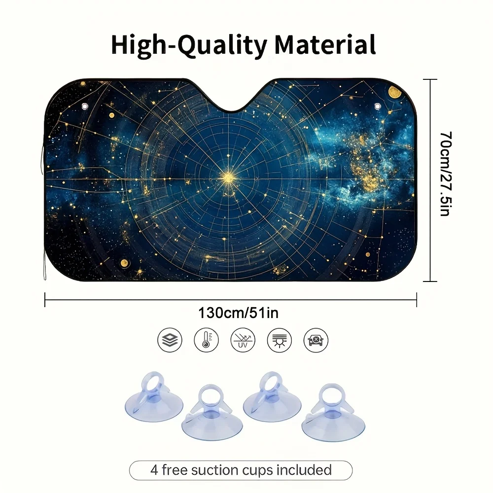 1pc Celestial Star Map Design for Car Sun Visors, Perfect for Urban Drivers, Helps Maintain a Cool Interior And Enhances