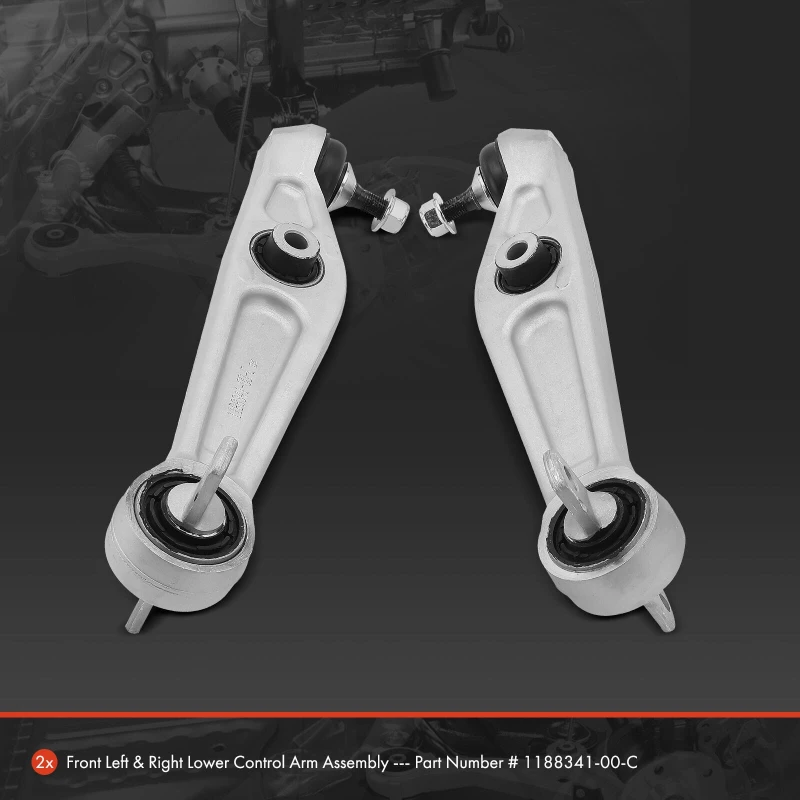 2PCS Front Left Right Lower Control Arm Kit for Tesla Y 5YJY 2020 2021 2022 2023 2024 Suspension Part 118834100C 1188341-00-C
