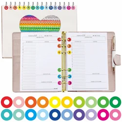 1500 Patch Hole Stickers, 20 Color Designs Paper Hole Guard Colorful Self-Adhesive Perforated Punch Hole Patch Circle Labels for