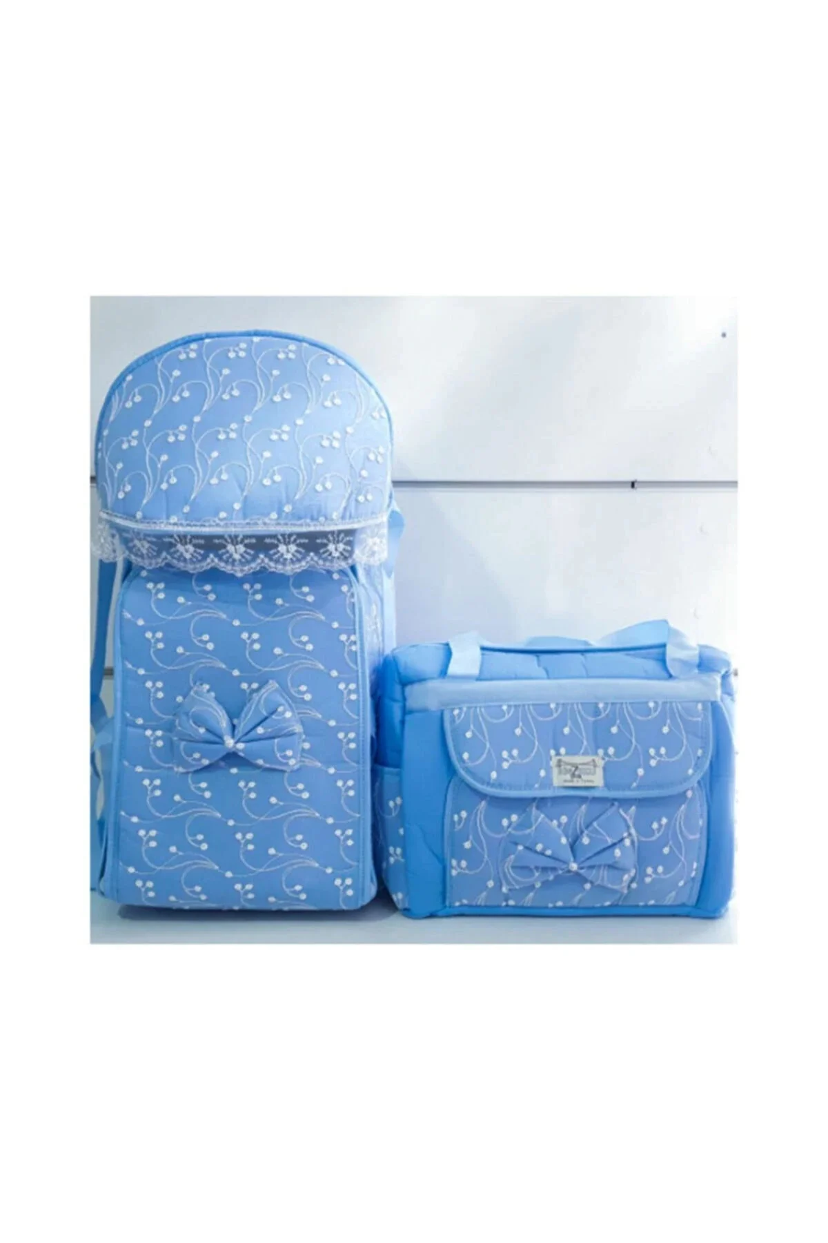 Main Lap Ruched Luxury 2 Li Baby Carry Set Carrycot Sizes: 70x30x30 Cm Care Bag Dimensions: 40x30x13 Cm.