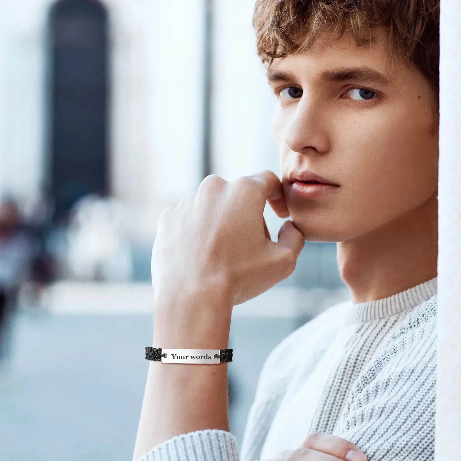 مخصص خمر حبل مضفر سلسلة القلب نجمة القمر مع اسم شخصي الأولي إقتباس مخصص نقش مجوهرات من صلب لا يصدأ