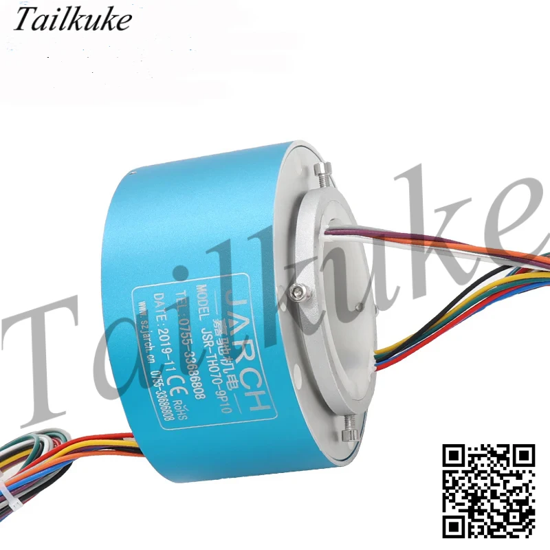 Inner Hole 70mm Through Hole Conductive Slip Ring Collector Ring Brush 2-12 Road 360 Rotating Non-winding Slip Ring