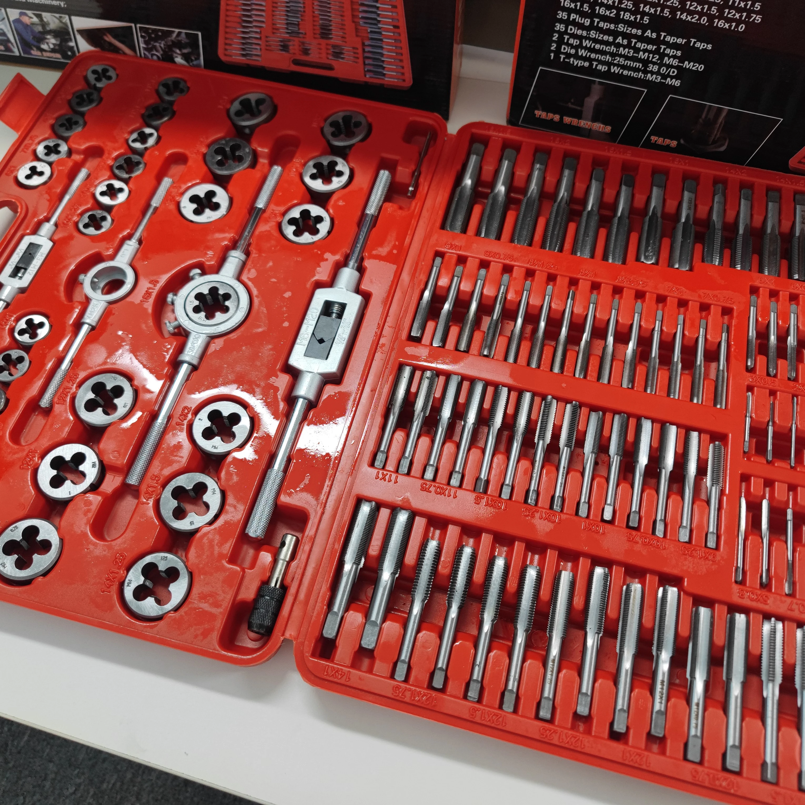 110Pcs Tap and Die Set M2-M18 High Carbon Steel Threading Kit for CNC Machine & Maintenance