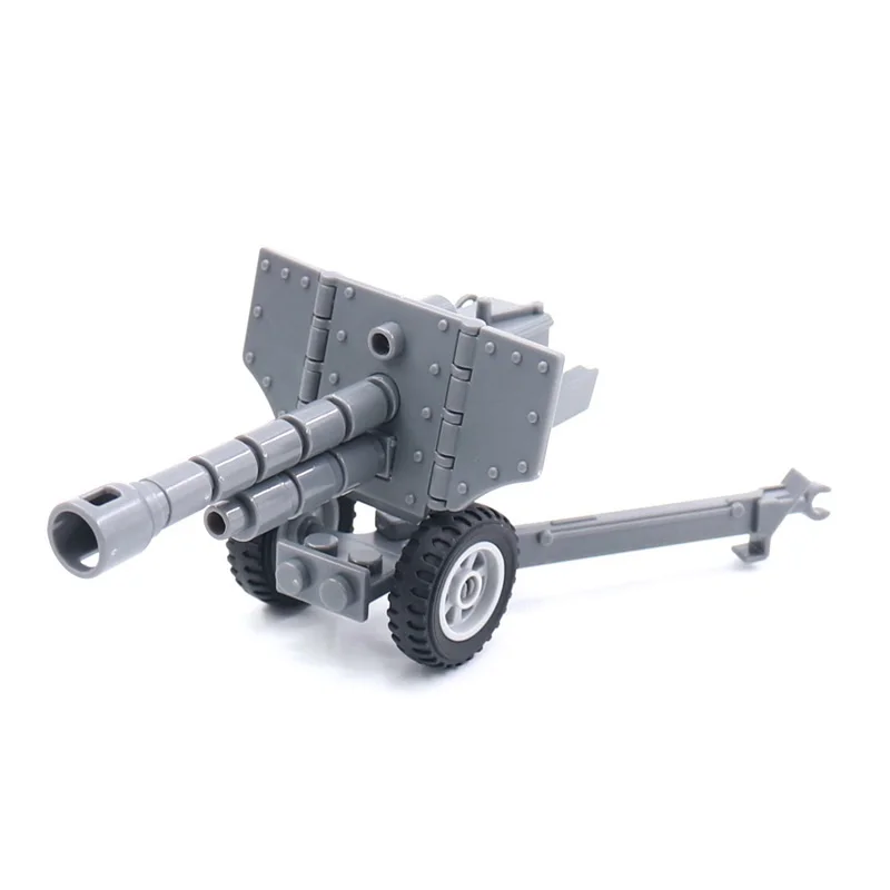 MOC WW2 Military Serie Pistole-Howitzer Armee Zubehör Soldat Militär Modell Bausteine Ziegel Pädagogisches Montage Spielzeug