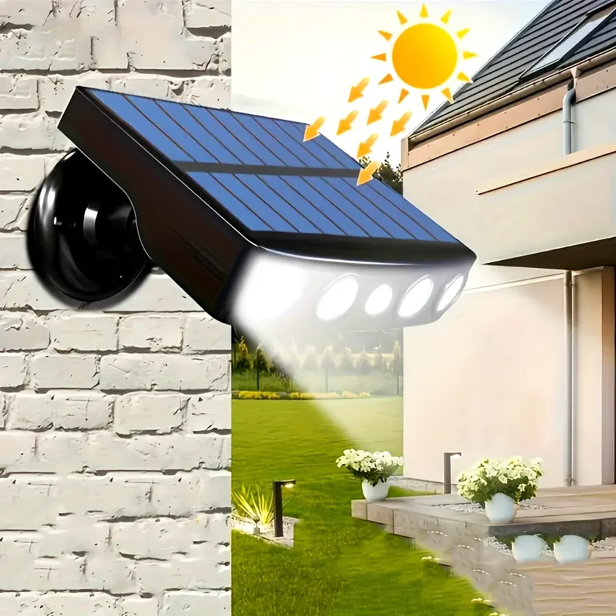 

4 LED Powerful Solar Security Lights Outdoor Decor Sensor Motion 3 Modes Street Waterproof Lamp Wall Night Work Light for Garden