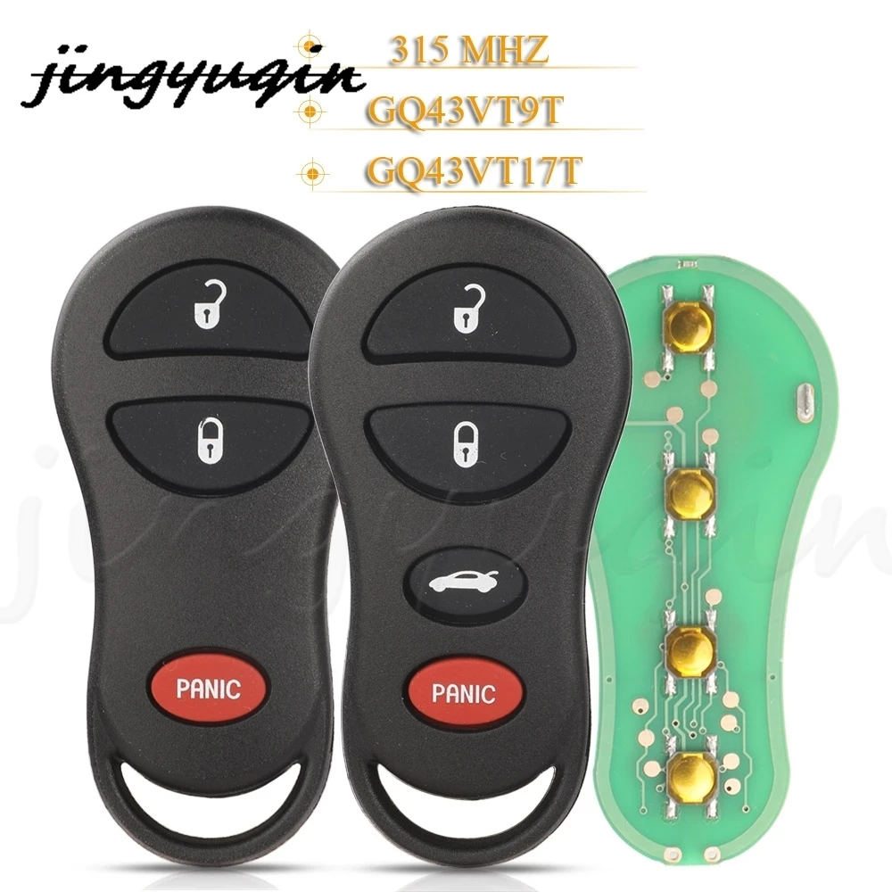 

jingyuqin 3 Buttons 315Mhz Remote key For Dodge Jeep Fit Chrysler Concorde 300M 2001-2004 GQ43VT17T GQ43VT9T Keyless key