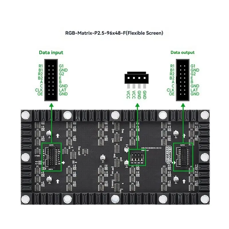 ABZW Full-Color RGB LED Display Flexible 96X48 Pixels P2.5 LED Matrix Panel 240X120mm Indoor Screen Billboard