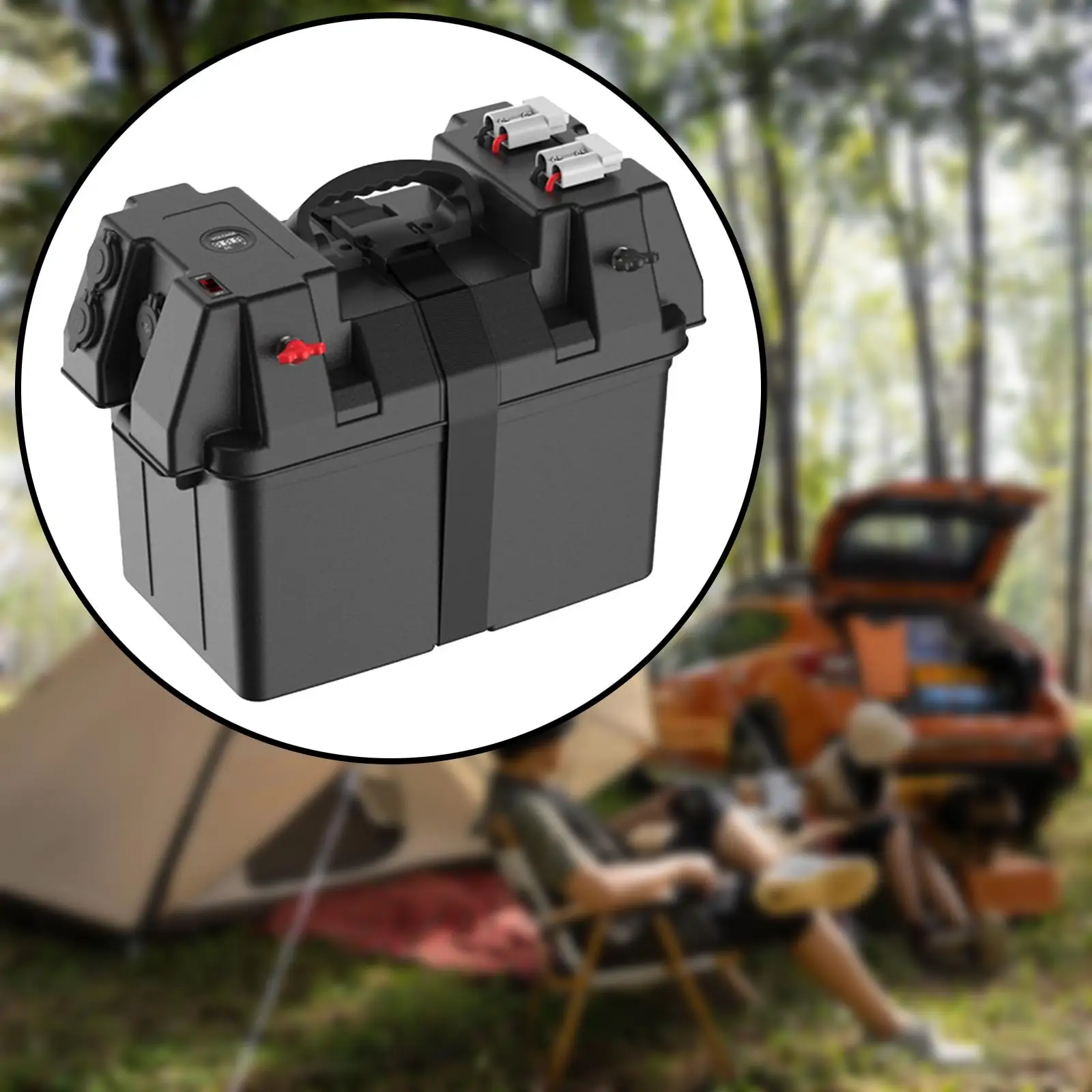 Battery Box USB Ports Outdoor Battery Cases for Travel Outdoor Camper