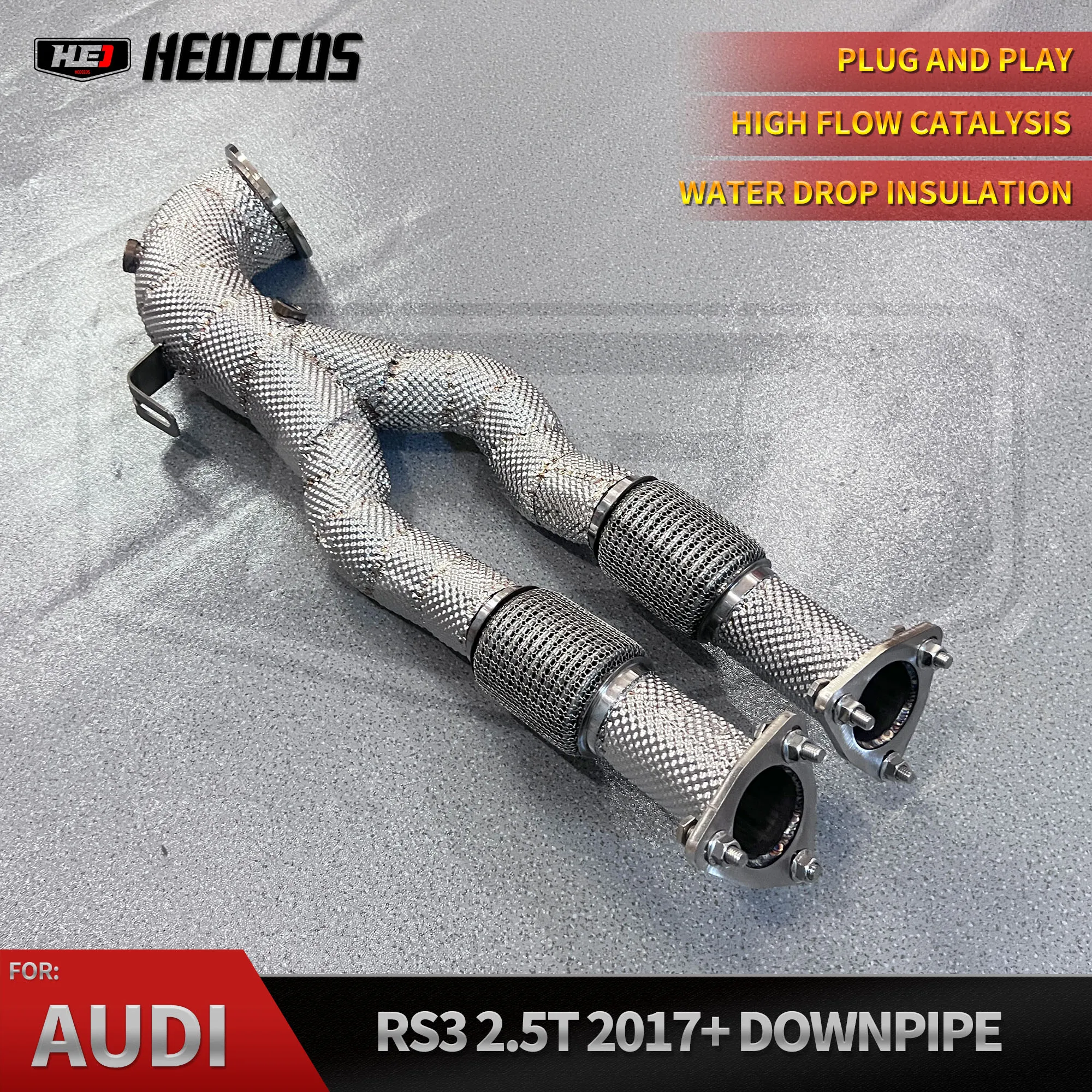 

HEO Factory Directly Sells High Quality Exhaust Downpipe For Audi RS3 TTRS 2.5T Stainless Steel Exhaust Pipes